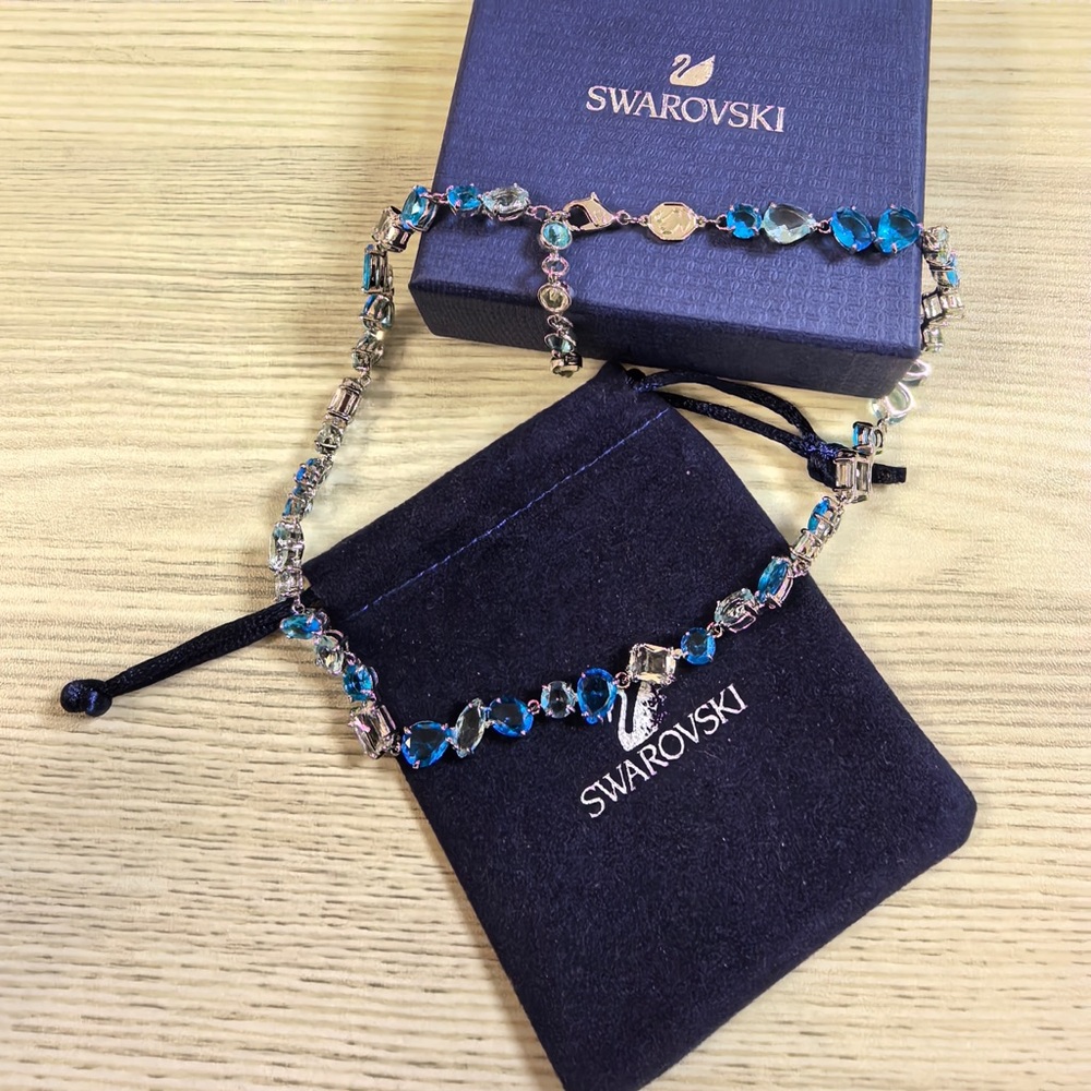 Swarovski Teal and Silver Crystal Bracelet